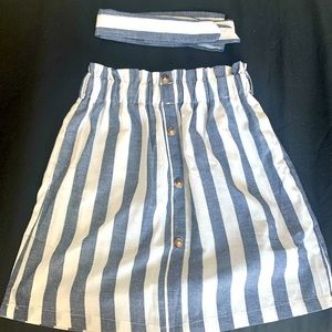 Fit and flare striped skirt